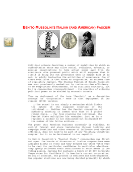 Benito Mussolini’S Italian (And American) Fascism