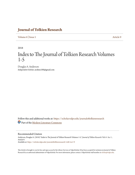 To the Journal of Tolkien Research Volumes 1-5