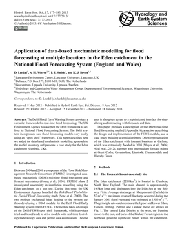 Application of Data-Based Mechanistic Modelling for Flood Forecasting At