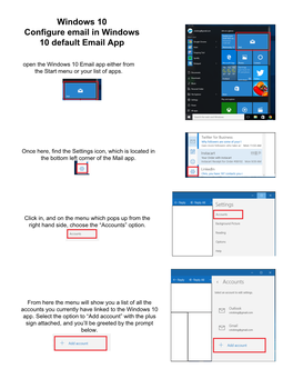 Windows 10 Configure Email in Windows 10 Default Email App