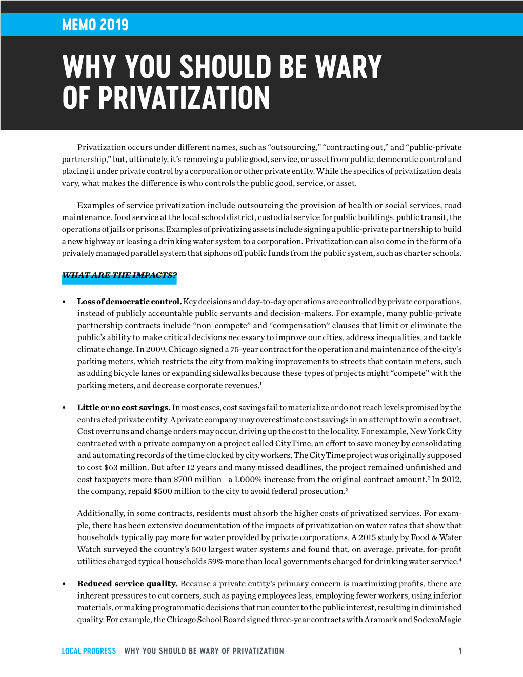 Why You Should Be Wary of Privatization