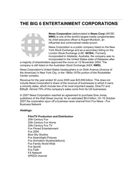 The Big 6 Entertainment Corporations