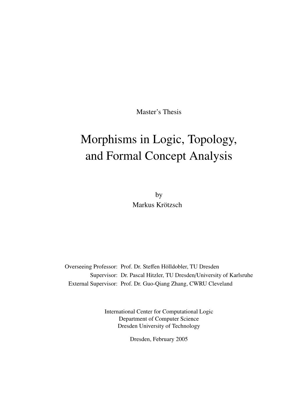 Morphisms in Logic, Topology, and Formal Concept Analysis