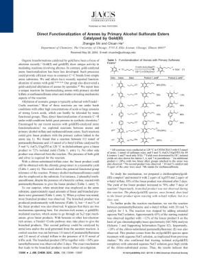 Direct Functionalization of Arenes by Primary Alcohol Sulfonate Esters