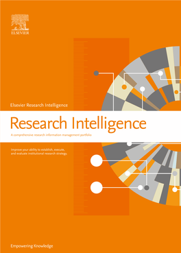 Research Intelligence Research Intelligence a Comprehensive Research Information Management Portfolio