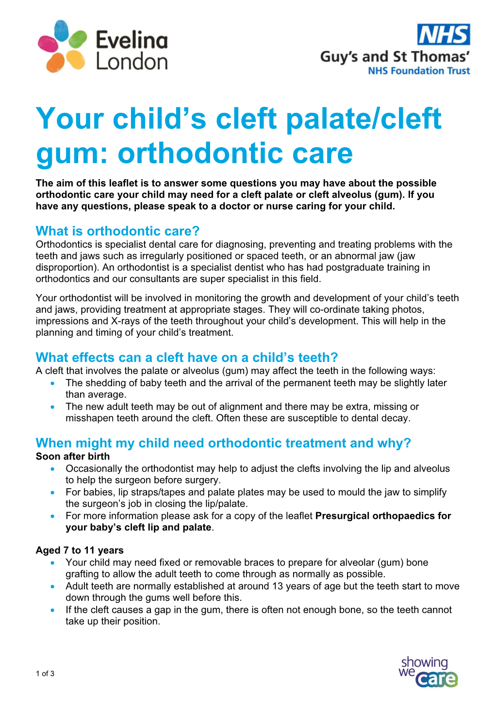 Your Child's Cleft Palate/Cleft Gum: Orthodontic Care