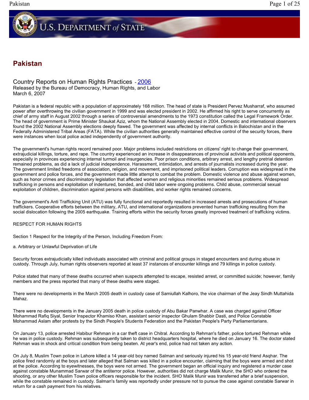 Pakistan Page 1 of 25