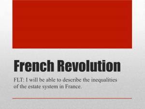 I Will Be Able to Describe the Inequalities of the Estate System in France
