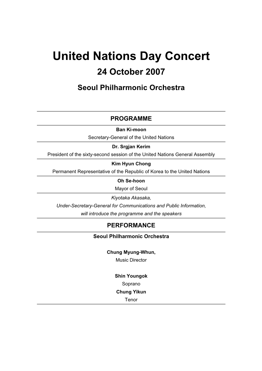 United Nations Day Concert 2007