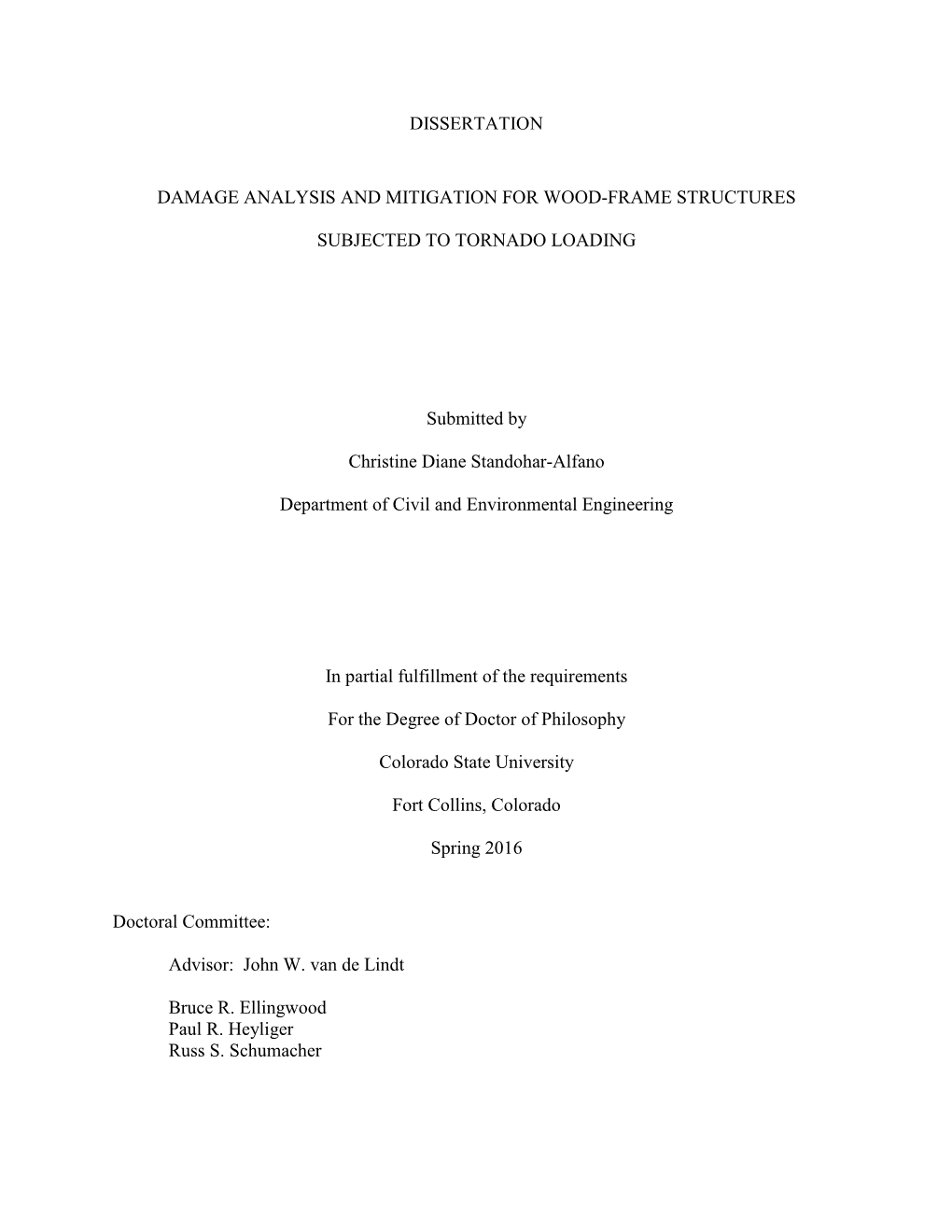 Dissertation Damage Analysis and Mitigation for Wood