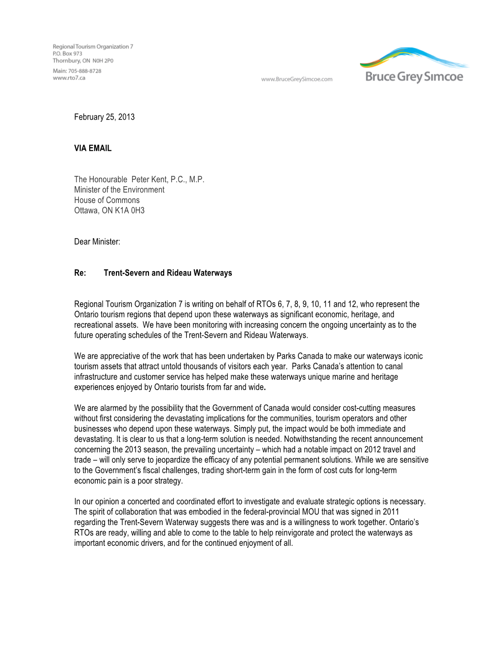 Rtos Trent Severn Rideau Letter Feb 25 2013