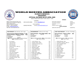 World Boxing Association Gilberto Mendoza