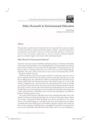Ethics Research in Environmental Education