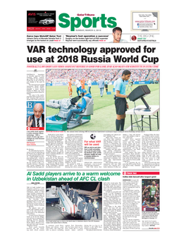 VAR Technology Approved for Use at 2018 Russia World