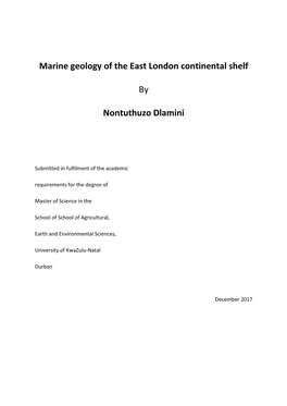 Marine Geology of the East London Continental Shelf by Nontuthuzo