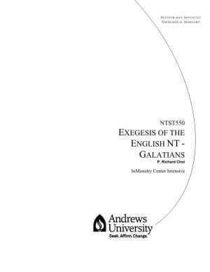 Exegesis of the English Nt - Galatians P