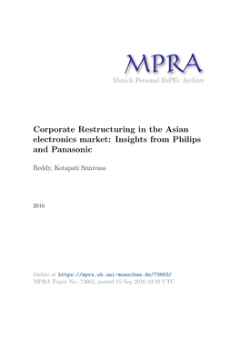 Corporate Restructuring in the Asian Electronics Market: Insights from Philips and Panasonic