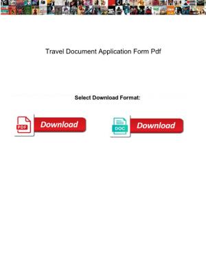 Travel Document Application Form Pdf