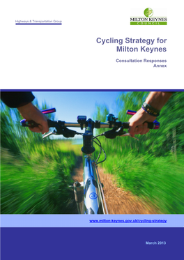 Cycling Strategy for Milton Keynes