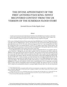 Newly Recovered Content from the Ur Version of the Sumerian Flood Story