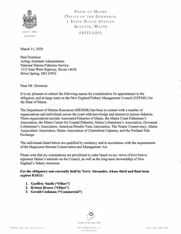 NEFMC Governor's Letters