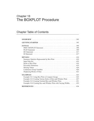Chapter 18 the BOXPLOT Procedure