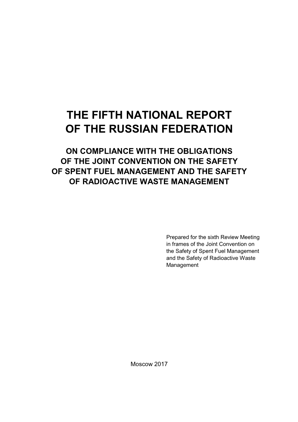 The Fifth National Report of the Russian Federation