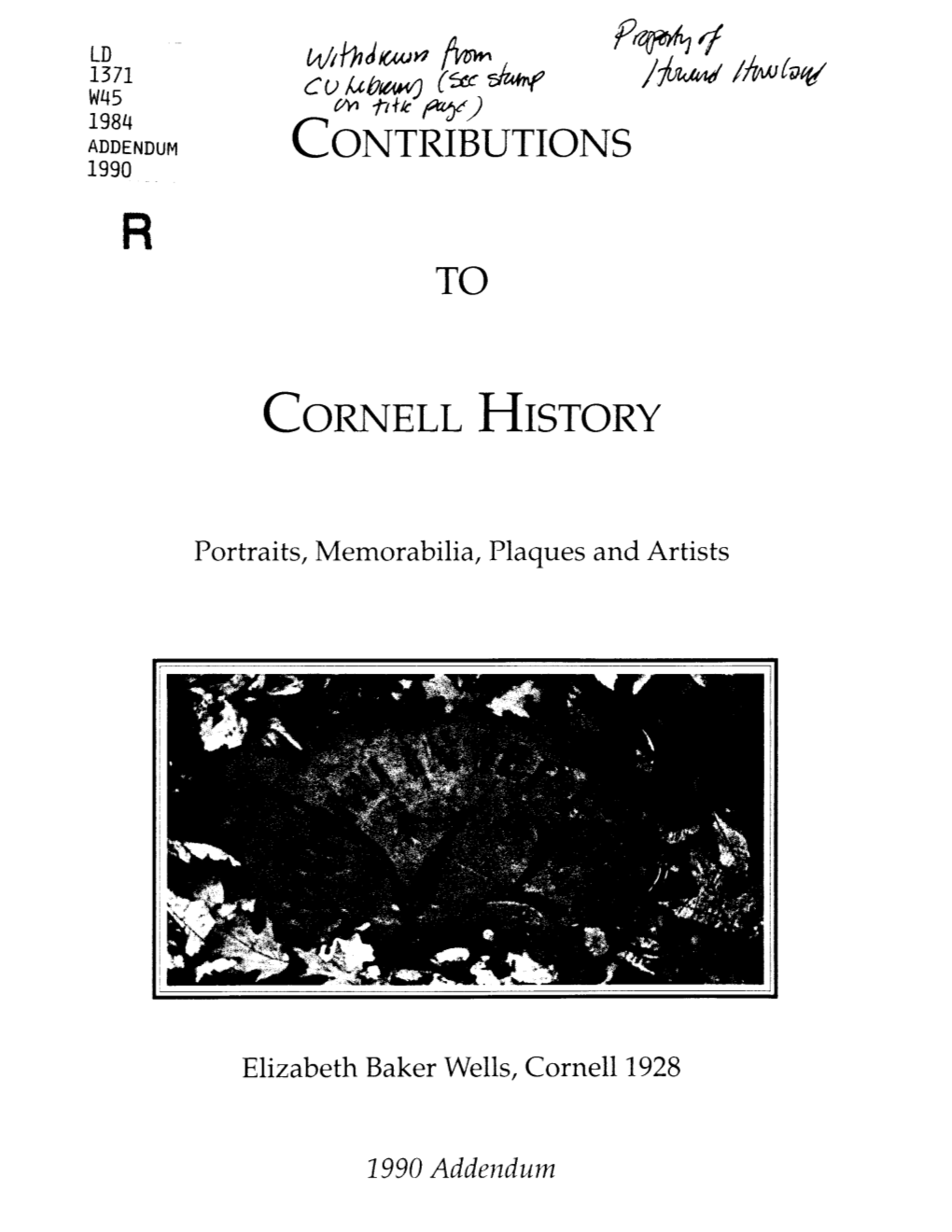 Flvfitf Contributions to Cornell History