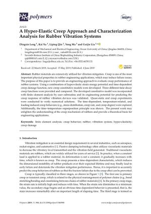 A Hyper-Elastic Creep Approach and Characterization Analysis for Rubber Vibration Systems
