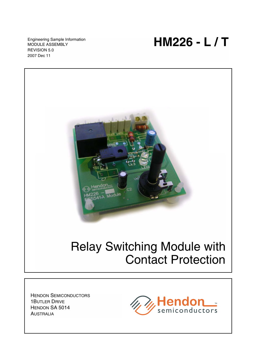 Relay Switching Module with Contact Protection HM226