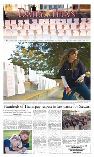 Hundreds of Titans Pay Respect in Last Dance for Stewart Community and College Come Together to Ees Could Write Messages for Stewart