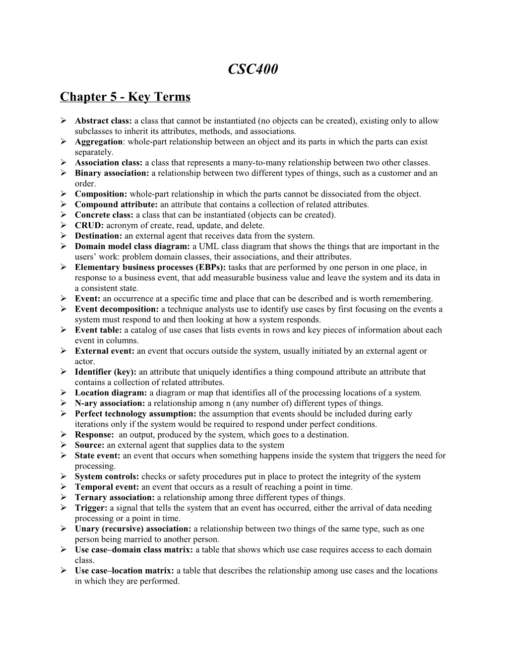 Chapter 5 - Key Terms