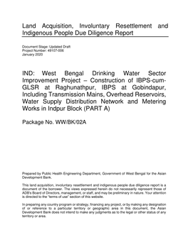 49107-006: West Bengal Drinking Water Sector Improvement Project