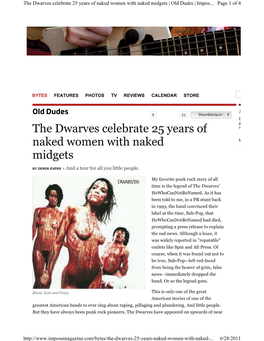 The Dwarves Celebrate 25 Years of Naked Women with Naked Midgets | Old Dudes | Impos