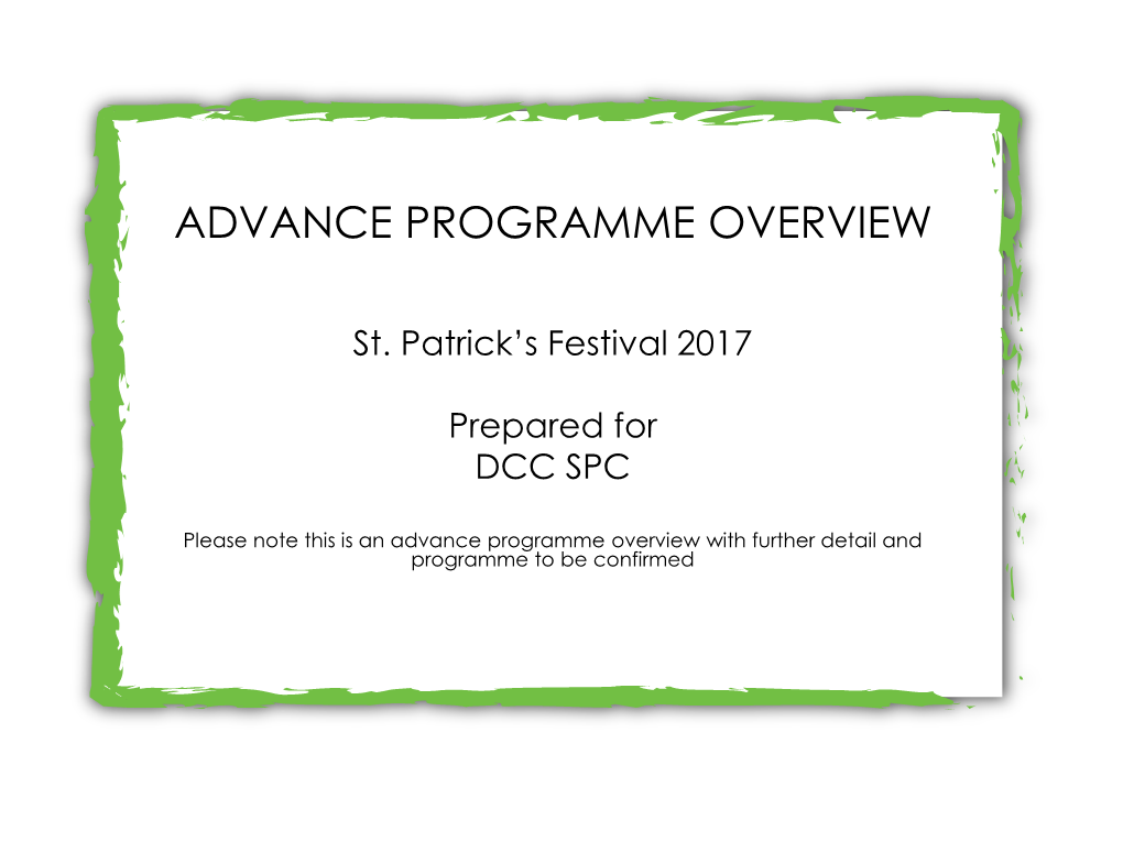 Advance Programme Overview