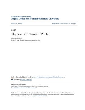 The Scientific Names of Plants