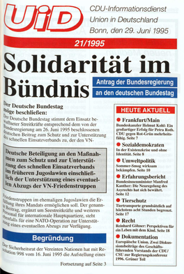 UID 1995 Nr. 21, Union in Deutschland