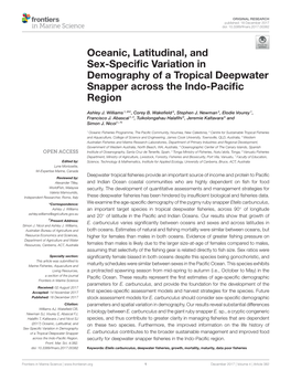 Oceanic, Latitudinal, and Sex-Specific Variation in Demography of A