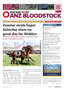 Zoustar Steals Super Saturday Show on Great Day for Widden | 2 | Sunday, March 7, 2021