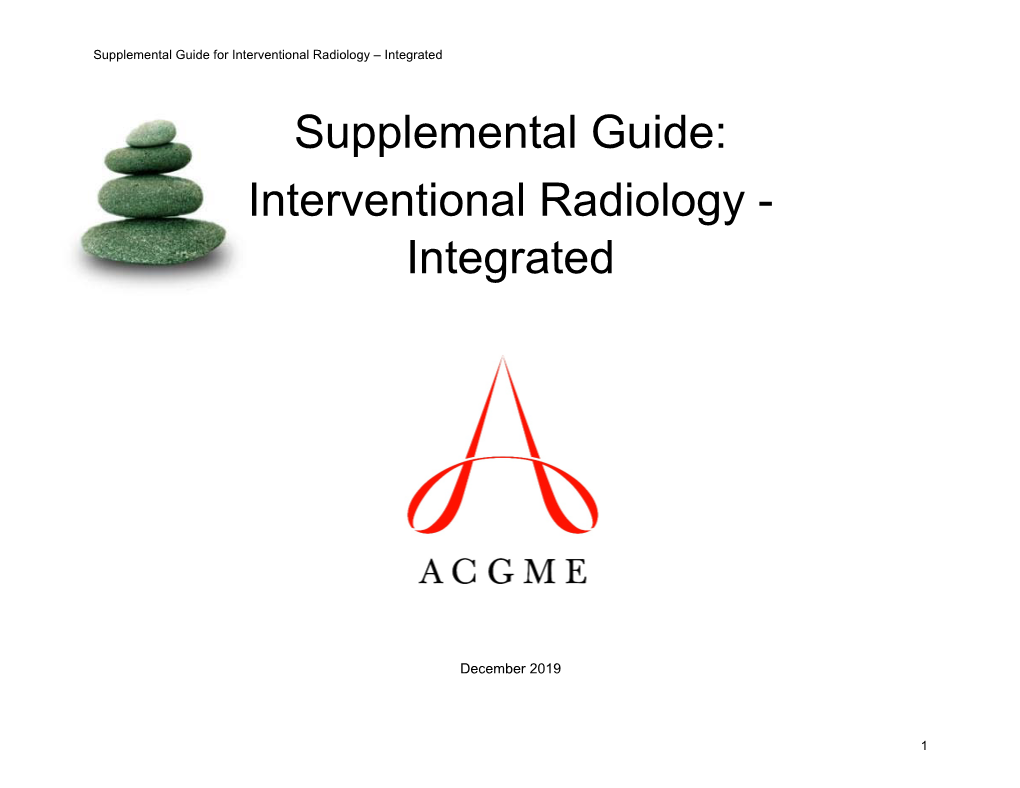 Interventional Radiology – Integrated Supplemental Guide