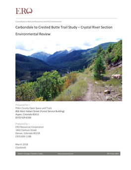 Carbondale to Crested Butte Trail Study – Crystal River Section Environmental Review