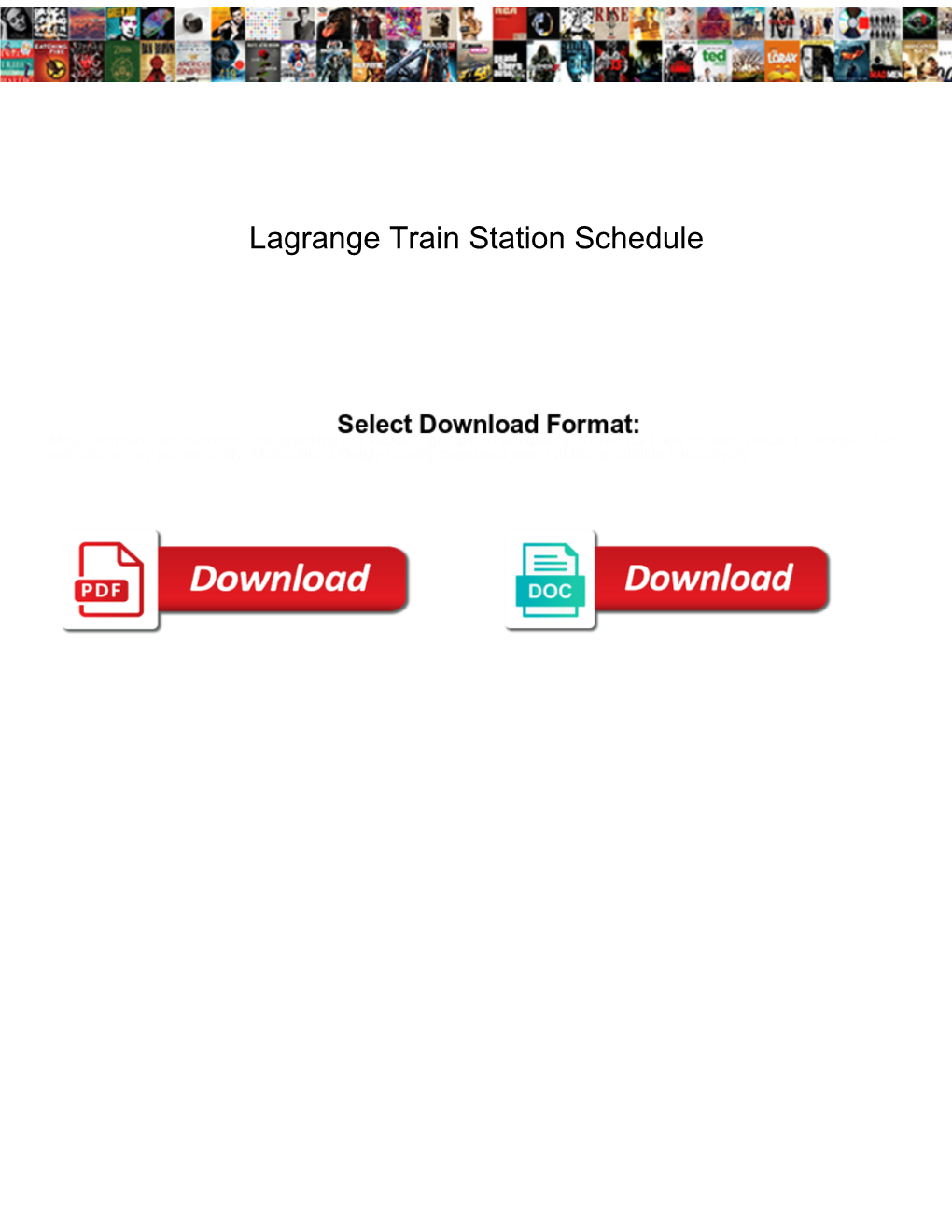 Lagrange Train Station Schedule