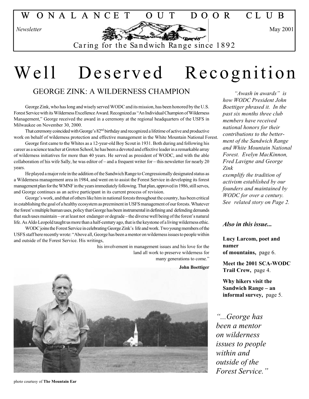 Newsletter May 2001