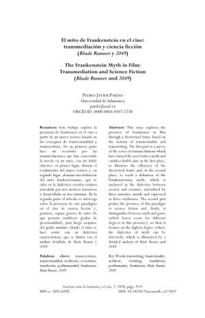 El Mito De Frankenstein En El Cine: Transmediación Y Ciencia Ficción (Blade Runner Y 2049)