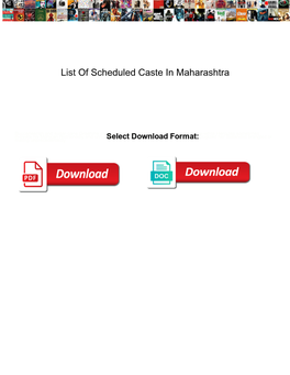 List of Scheduled Caste in Maharashtra