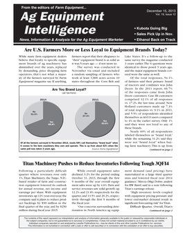 Ag Equipment Intelligence, December 2013