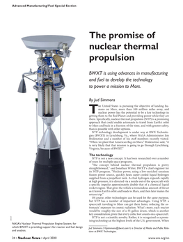 The Promise of Nuclear Thermal Propulsion