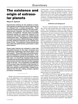 The Existence and Origin of Extrasolar Planets — Spencer