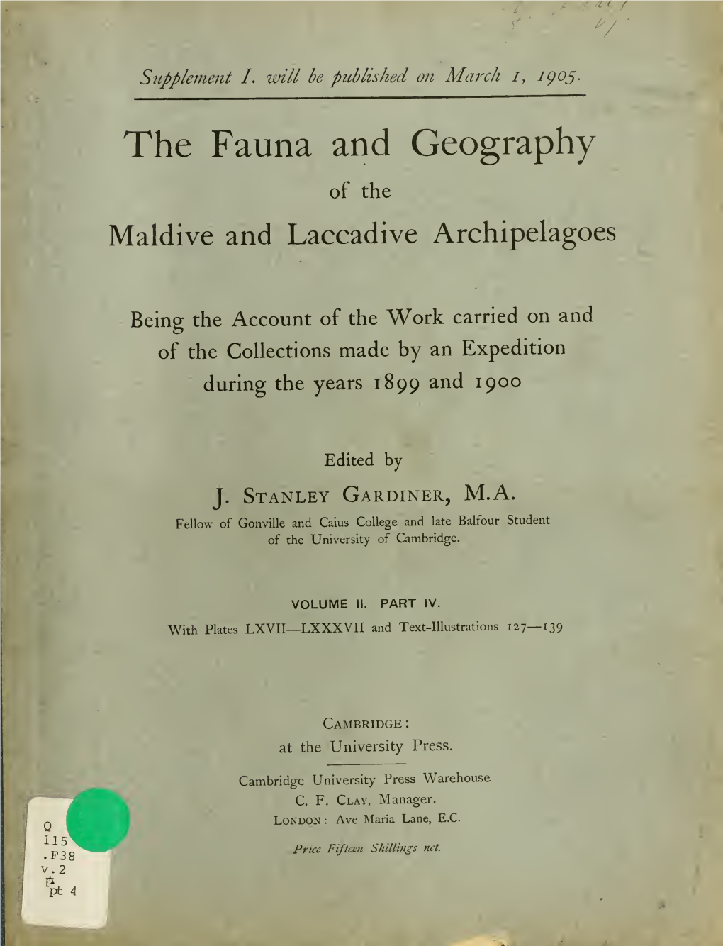 The Fauna and Geography of the Maldive and Laccadive