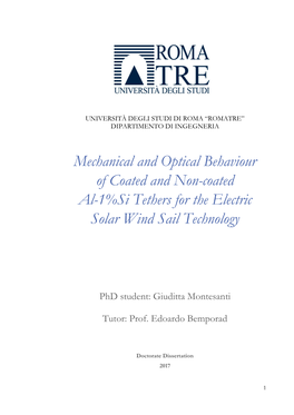Mechanical and Optical Behaviour of Coated and Non-Coated Al-1%Si Tethers for the Electric Solar Wind Sail Technology